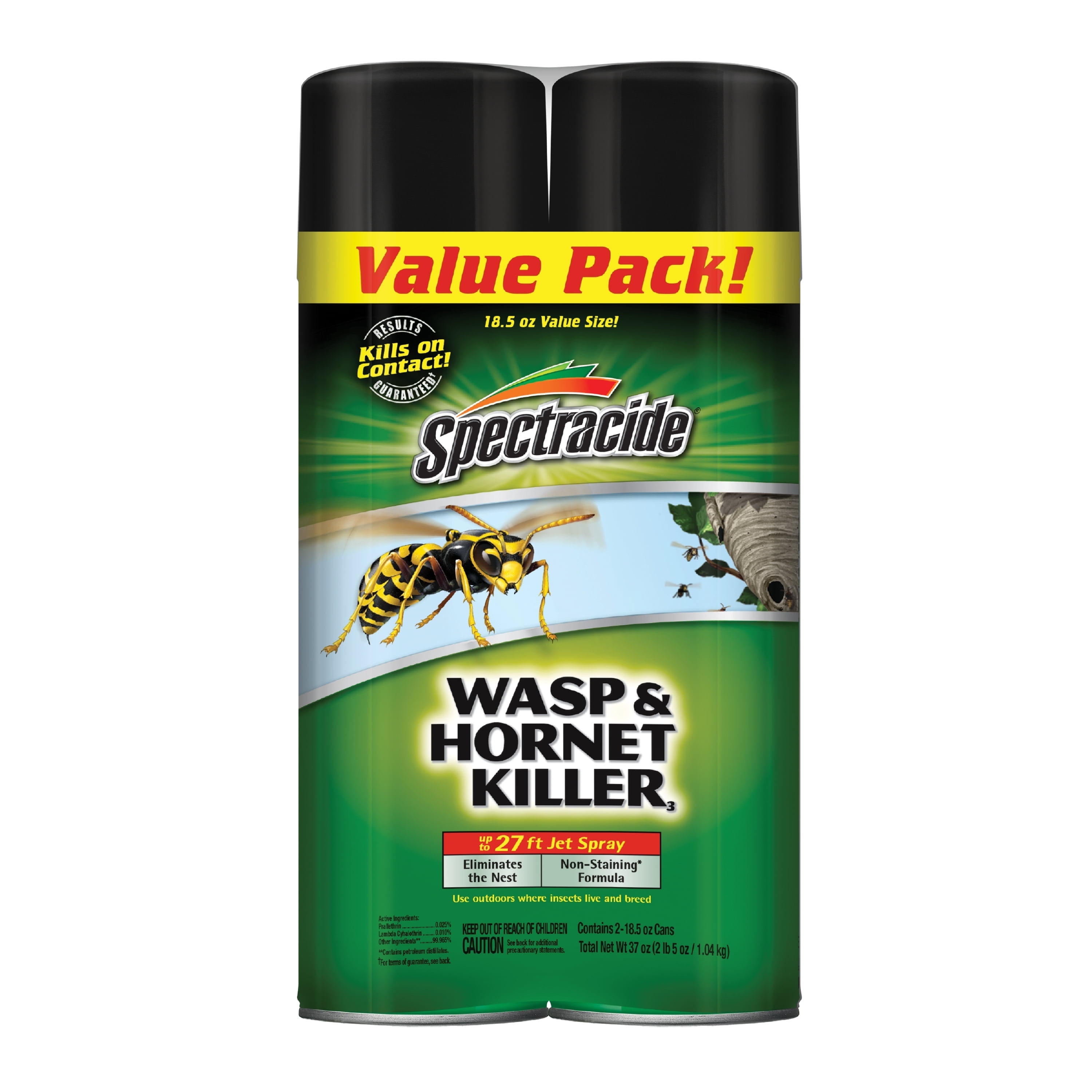 Spectracide HG-27221 Wasp & Hornet Killer Aerosol Spray, Twin Value Pack, 18.5 Ounce