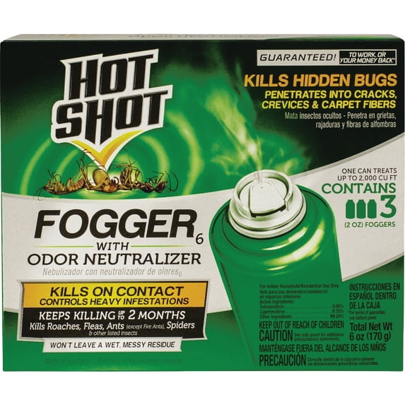 Spectracide Hot Shot Indoor Insect Fogger With Odor Neutralizer - Pack of 12