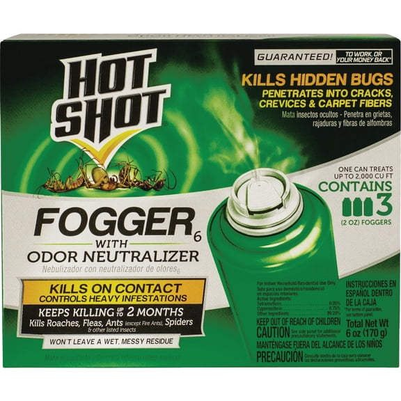 Spectracide Hot Shot Indoor Insect Fogger With Odor Neutralizer - Pack of 12