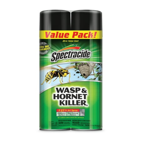Spectracide Insects, Wasp & Hornet Killer, 18.5 Ounces, Twin Pack