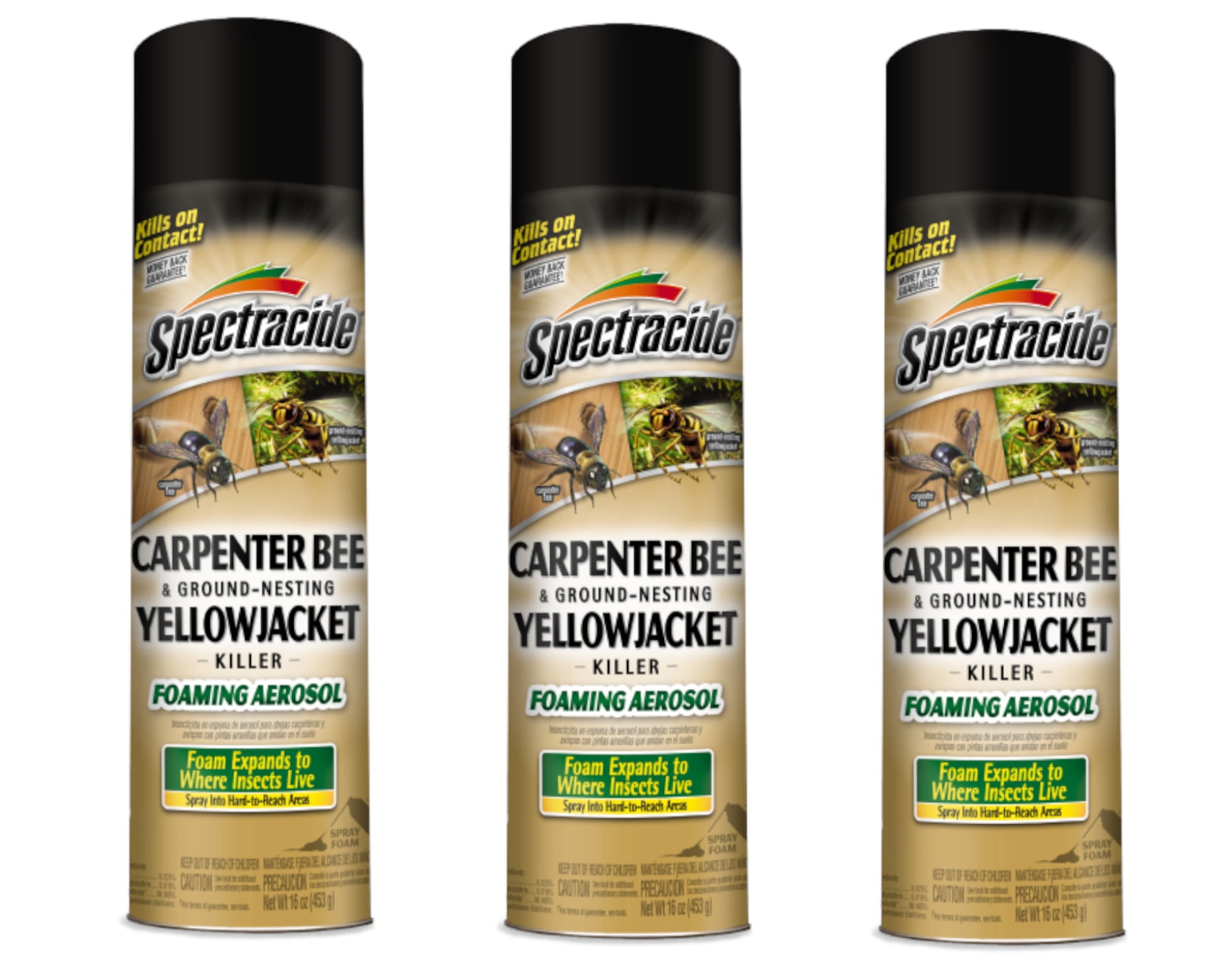 Spectracide Outdoor Carpenter Bee & Ground Nesting Yellow Jacket Killer Aerosol, 16 oz, 3 Count