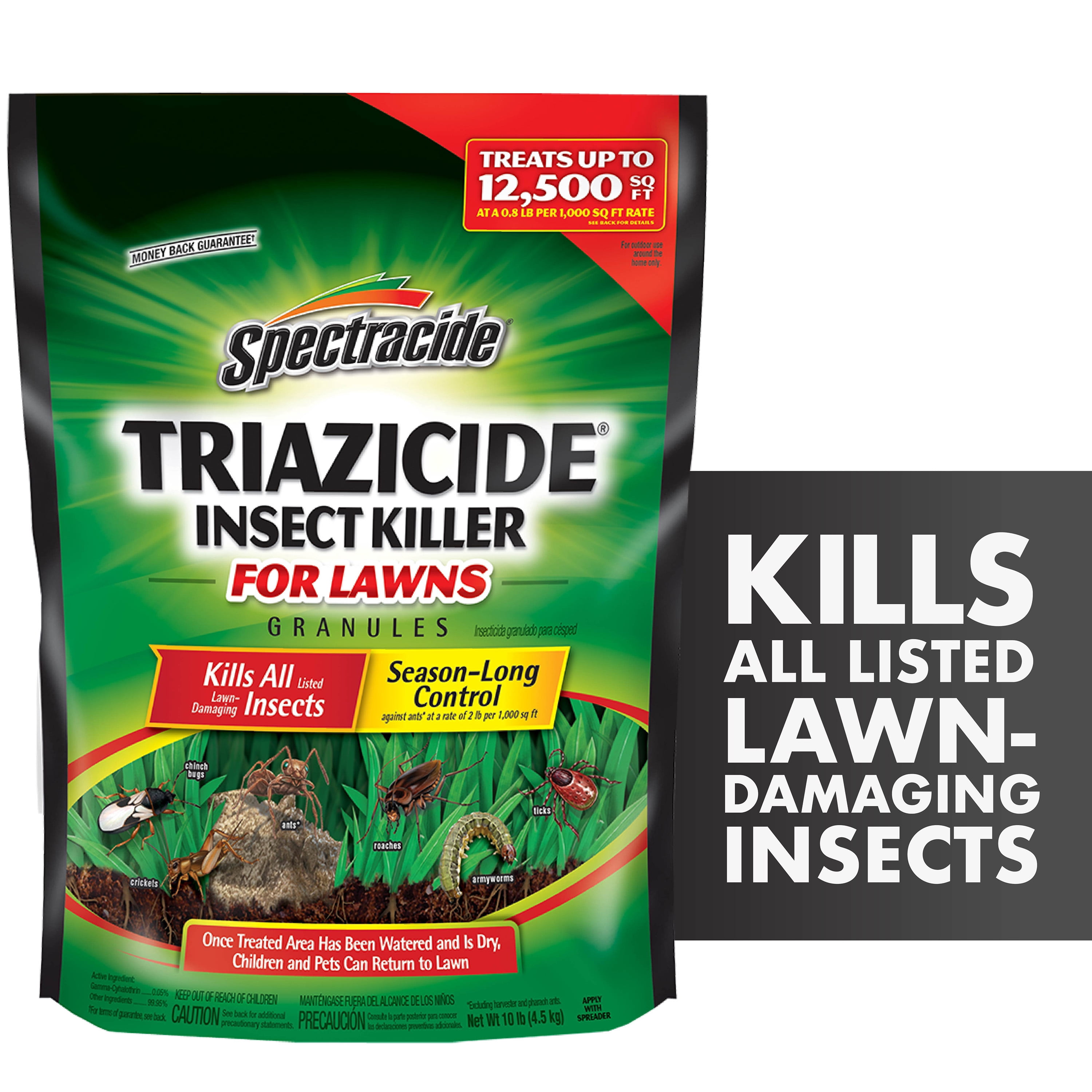 Spectracide Triazicide Insect Killer for Lawns, Granules Kill Lawn-Damaging Insects, 10 lb