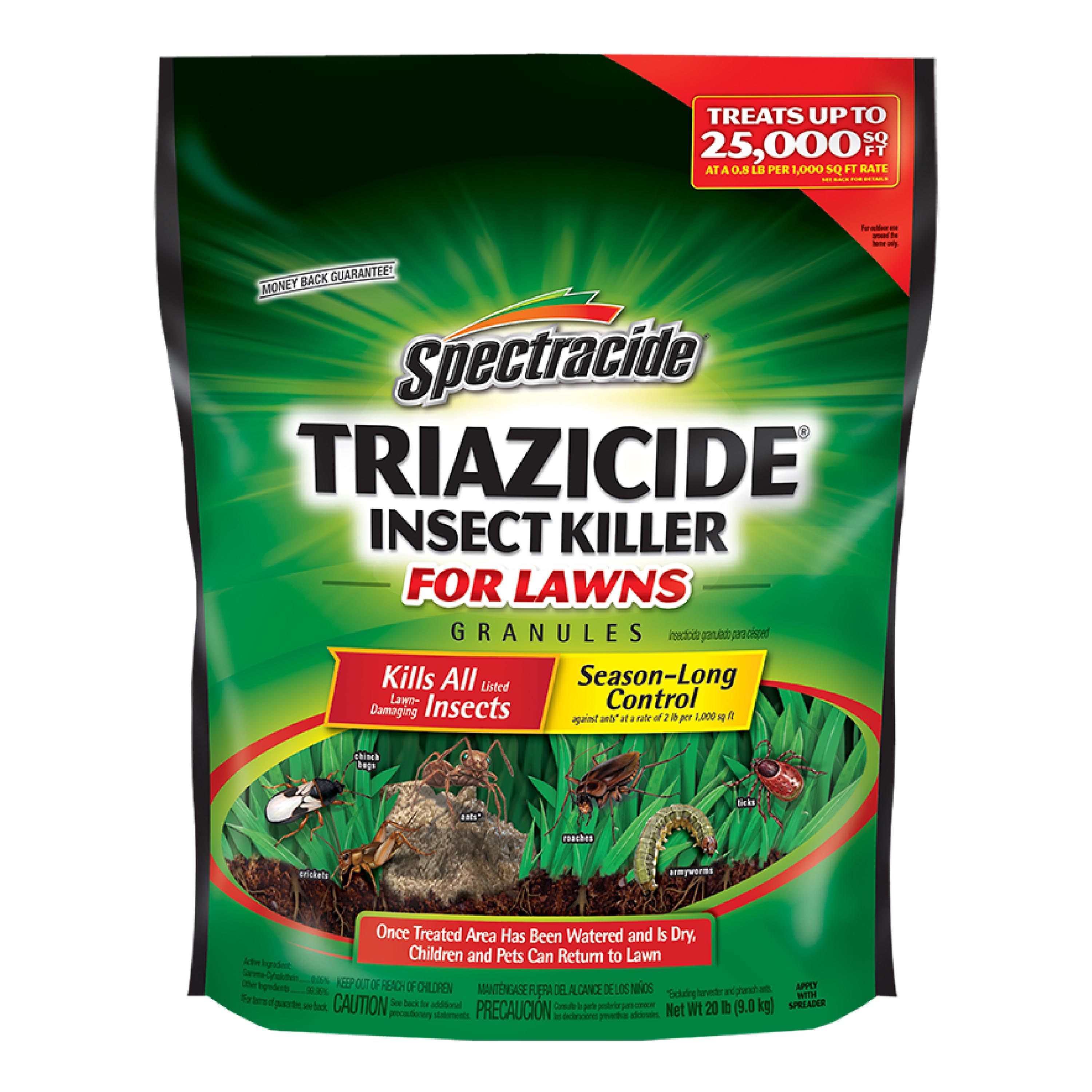 Spectracide Triazicide Insect Killer for Lawns, Granules Kill Listed Lawn-Damaging Insects, 20 lbs. - image 1 of 15