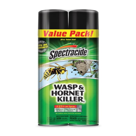 Spectracide Wasp & Hornet Killer Aerosol, Twin Pack, 20 Ounces