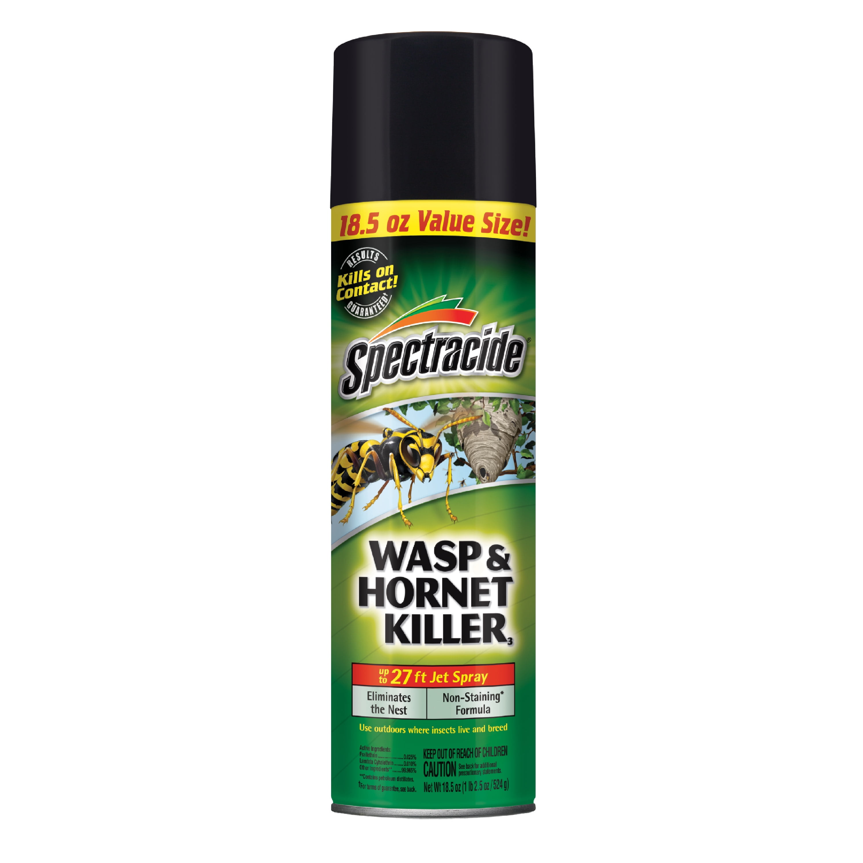 Spectracide Wasp & Killer Aerosol Spray, NonStaining Formula, 18.5 Ounce