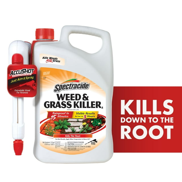 Spectracide Weed & Grass Killer, Non-Selective Herbicide with AccuShot Sprayer, 1.33 Gal.