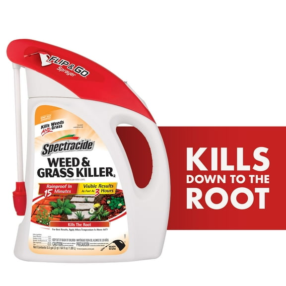 Spectracide Weed & Grass Killer with Flip & Go Sprayer, Kills Weeds and Grasses, 64 Ounces