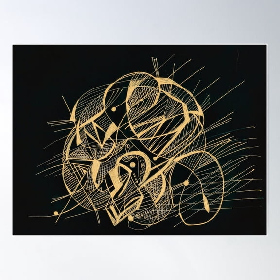 Spectral Flute Music / Mixed Technique On Wood Poster Wall Art, Modern Wall Decor For Living Room Bedroom, 8x12 UNFRAMED