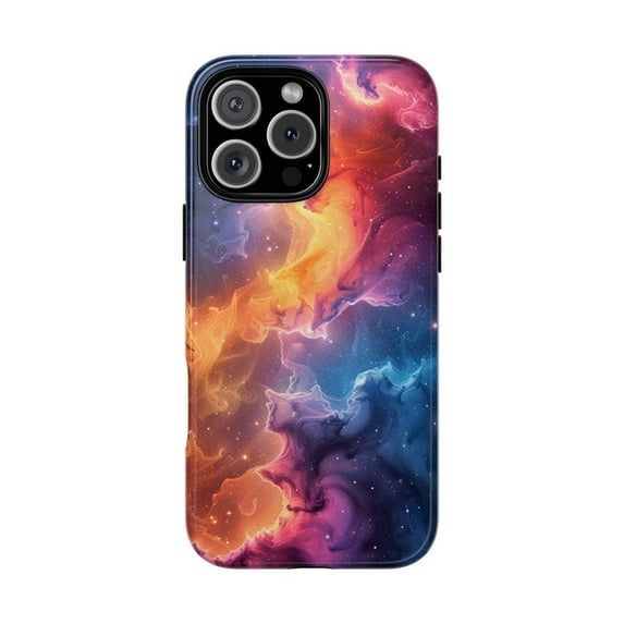 Spectral Nebula Purple Blue Galaxy Clouds Art Phone Case with iPhone 11 to 17 Pro Max