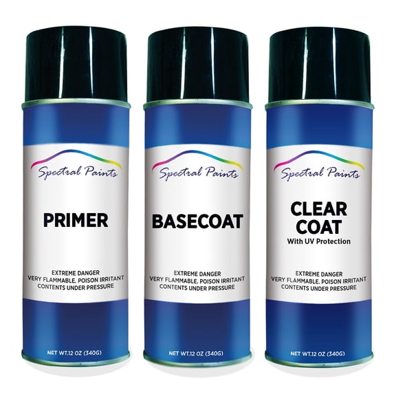 Spectral Paints Compatible/Replacement for Cadillac 20H Nocturno Blue Metallic: 12 oz. Primer, Base & Clear Touch-Up Spray Paint
