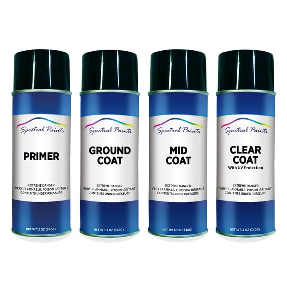 Spectral Paints Compatible/Replacement for Hyundai SWP White Pearl: 12 oz. Primer, Ground, Mid & Clear Touch-Up Spray Paint