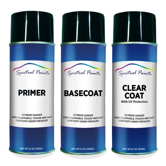 Spectral Paints Compatible/Replacement for Toyota 8E3 Dark Blue Metallic: 12 oz. Primer, Base & Clear Touch-Up Spray Paint
