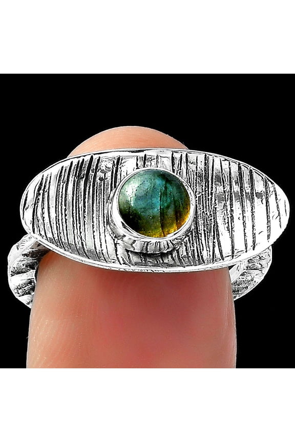 Spectrolite Labradorite - Finland 925 Sterling Silver Ring s.7 Jewelry R-1573 SDR156701