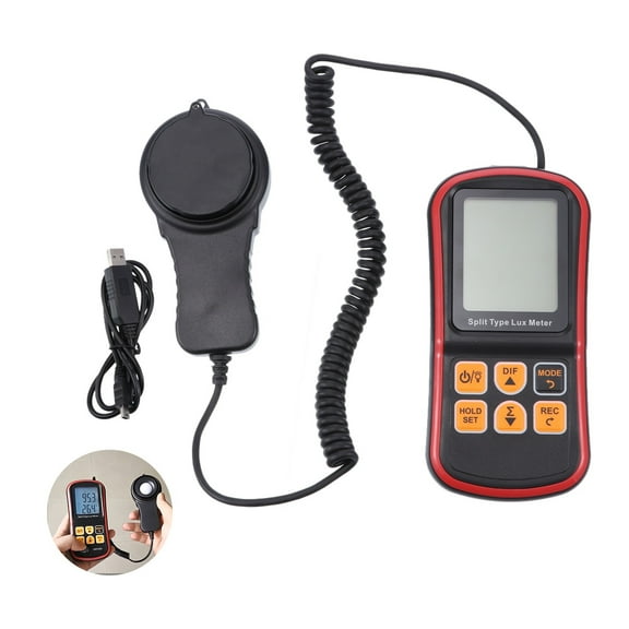 Spectrometer, Light Meter 200000 Light Meter Mini Handheld Light Meter Temperature Tester with Storage Box ,Wide Measurement Range