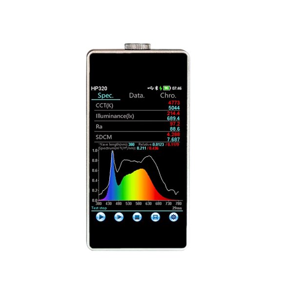 Spectrophotometer Handheld Spectrometer Illuminance Analyzer Spectral Irradiance Colorimeter
