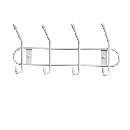 Spectrum Wall Hook Rack Wire Wall Hook Rack - 4 Hook Metal - White, Pack of 1