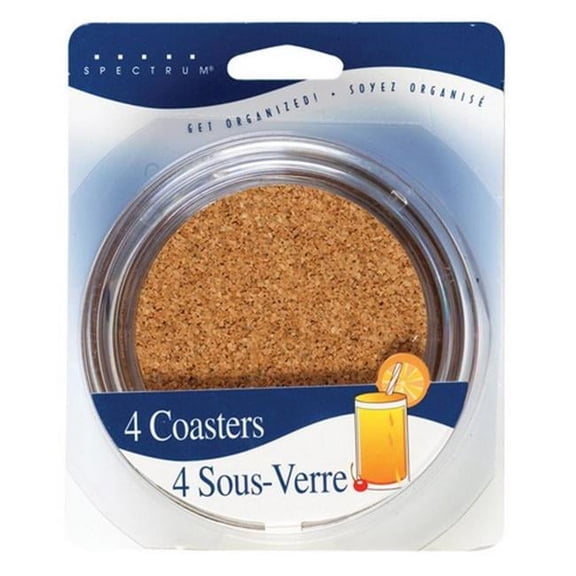 Spectrum 19850 4 in. Clear Plastic Coaster Set