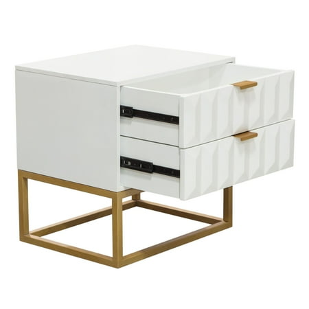 Spectrum 2-Drawer Accent Table in White