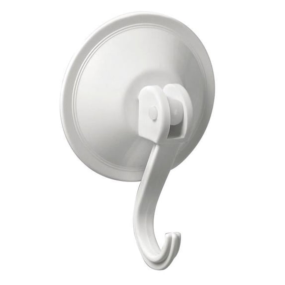 Spectrum Diversified 15600 White Plastic Suction Hooks With Locking Hook 2 Count