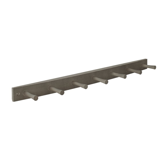Spectrum 7-Peg Wall Mount Wood Rack for Entryway and Closet, Greige