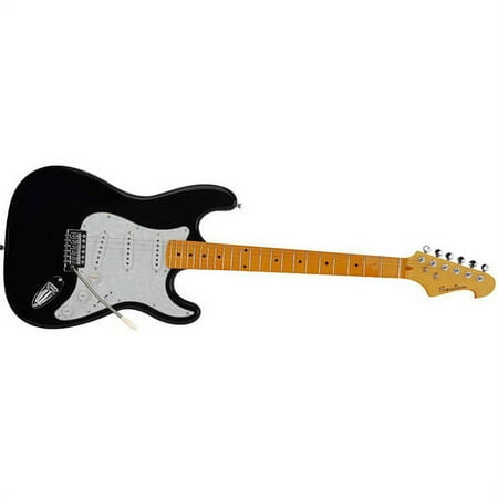 Spectrum AIL 90BP Custom Pro "ST" Style Electric Guitar, Black/White
