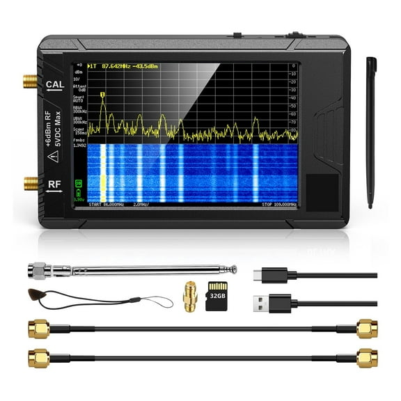 Spectrum Analyzer TinySA ULTRA 4" Display 100kHz To 5.3GHz With 32GB Card Version V0.4.5.1 Network Internal Lan Tester ,Easy to Use