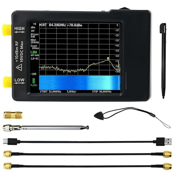 Spectrum Analyzer Upgraded Version V0.3.1_E Portable 2.8" Display 100kHz to 960MHz with ESD Protected Signal Generator ,Widely Use