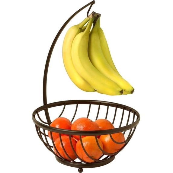 Spectrum Diversified Ashley Fruit Basket and Banana Holder, Bronze