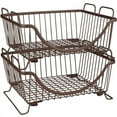 thumbnail image 1 of Spectrum Diversified Ashley Steel Stackable Wire Basket with Raised Feet and Looped Handles, Modular Stacking Bin System for Kitchen Countertop and Desk Organization, Medium, Bronze, 1 of 2