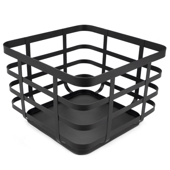 Spectrum Hudson Modern Fruit Basket for Kitchen Counter Steel Wire, Black