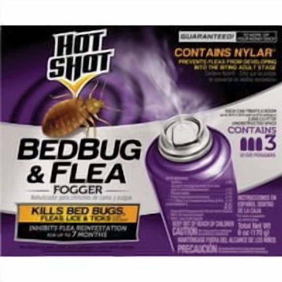 Spectrum Brands H&G Hot Shot Flea & Bedbug Indoor Insect Fogger - Pack of 3 Value Multipack