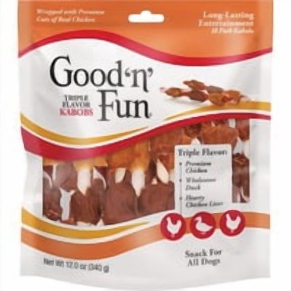 Spectrum Brands Pet Good 'N' Fun Triple Flavor Kabob Dog Treat - Pack of 6