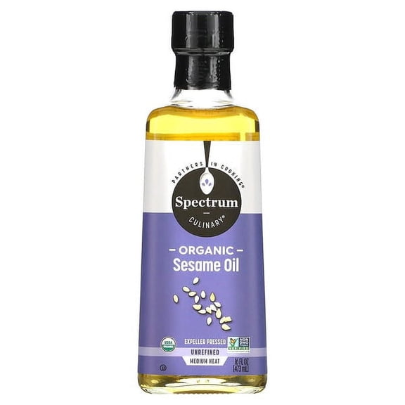 Spectrum Culinary, Organic Sesame Oil, Expeller Pressed, 16 fl oz Pack of 4