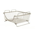 thumbnail image 1 of Spectrum Diversified Ashley Steel Stackable Wire Basket with Raised Feet and Looped Handles, Modular Stacking Bin System for Kitchen Countertop and Desk Organization, Medium, Satin Nickel, 1 of 12