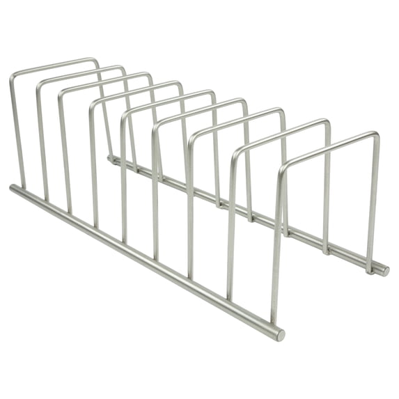 Spectrum Euro Kitchen Organizer 8-Slot for Cutting Boards and Plates, Satin Nickel
