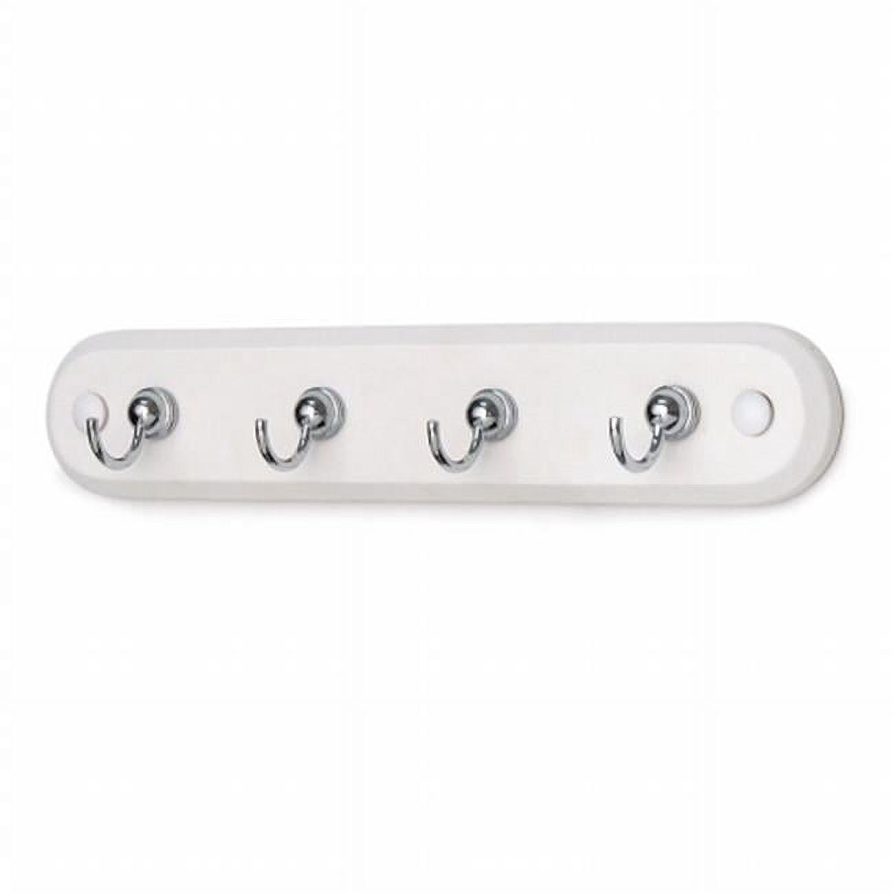 Key Rack Chrome Spectrum Diversified Four Hook Key Rack, White Wood/Chrome Hooks ...