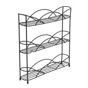 Spectrum Diversified Steel 3-Tier Countertop or Wall Mount Cabinet Spice Organizer Rack, Black, Classic Black