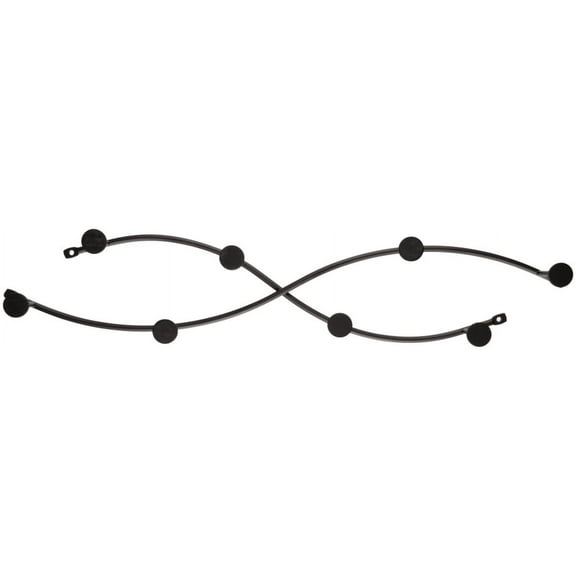 Spectrum Diversified Steel Sweep Double Wall Mount Rack for Entryway, Closet, Bathroom and Kitchen Storage, 8 Hooks, Black