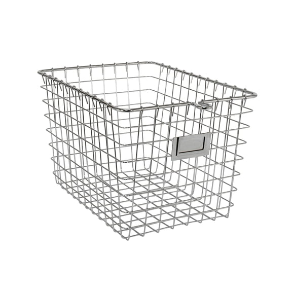 Spectrum Diversified Steel Wire Storage Basket Organizer for Closets, Pantry, Kitchen, Garage, Bathroom and More, Small, Chrome