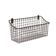 Spectrum Diversified Steel Wire Vintage Cabinet and Wall Mount Storage Basket, Large, Bronze