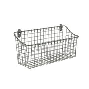 Spectrum Diversified Steel Wire Vintage Cabinet and Wall Mount Storage Basket, Large, Industrial Gray