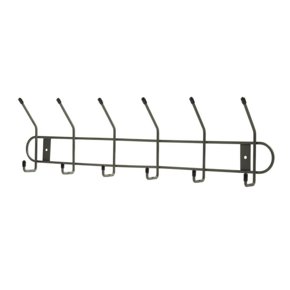 Spectrum Diversified Wall Mount 6-Double Hook Rack, Industrial Gray, 60076GA