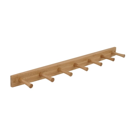Spectrum 7-Peg Wall Mount Wood Rack for Entryway and Closet, Bamboo