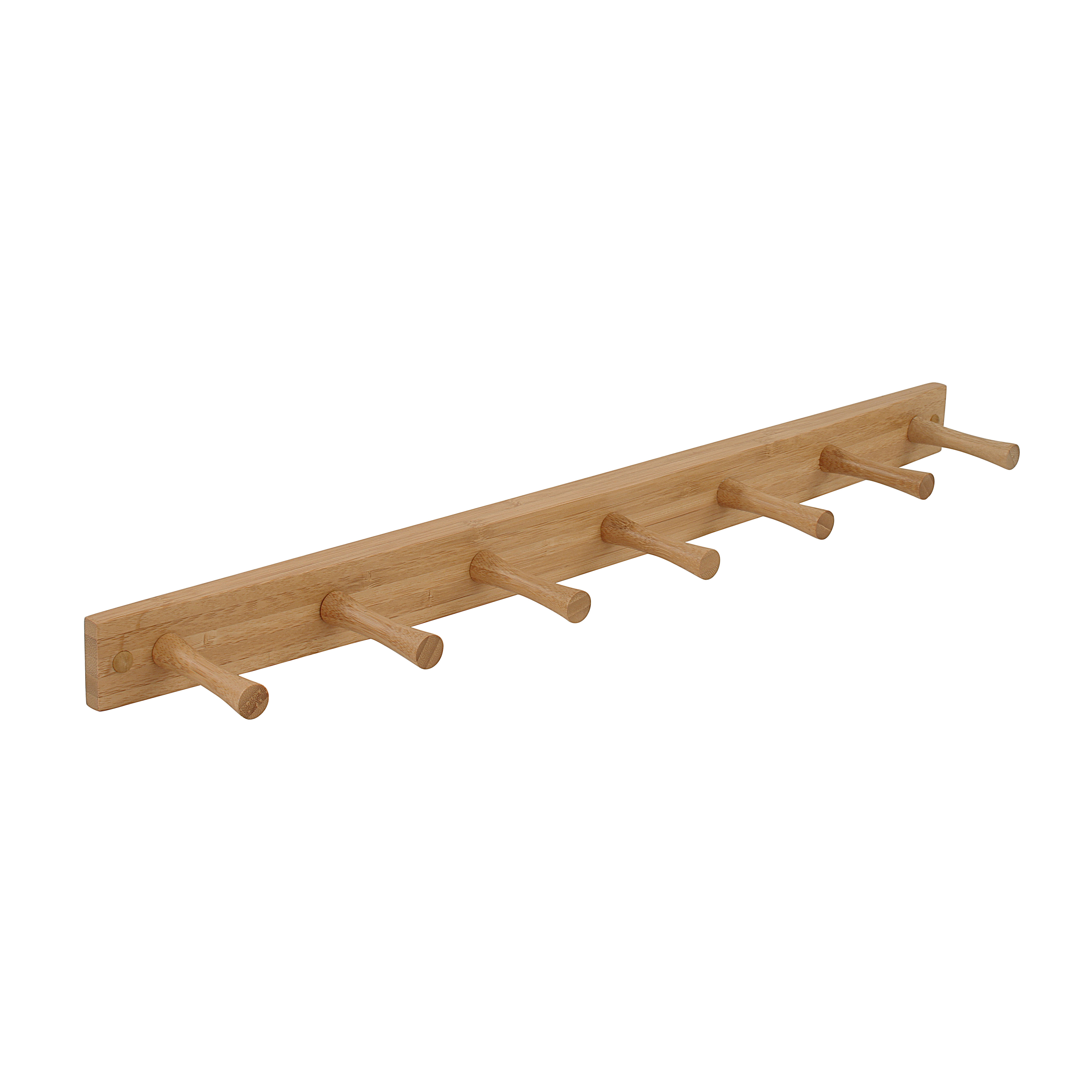 Spectrum Diversified Wall-Mounted 7 Peg Wood Hook Rack, Hat