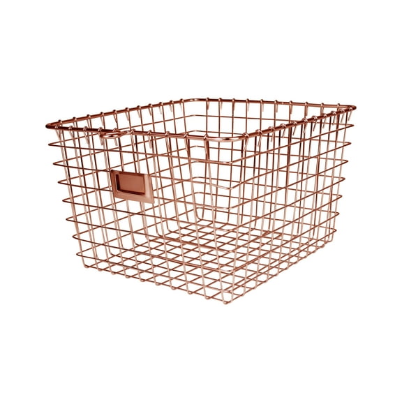 Spectrum Diversified Wire Storage Basket, Steel Storage for Closets, Pantry, Kitchen, Garage, Bathroom & More, Medium, Copper