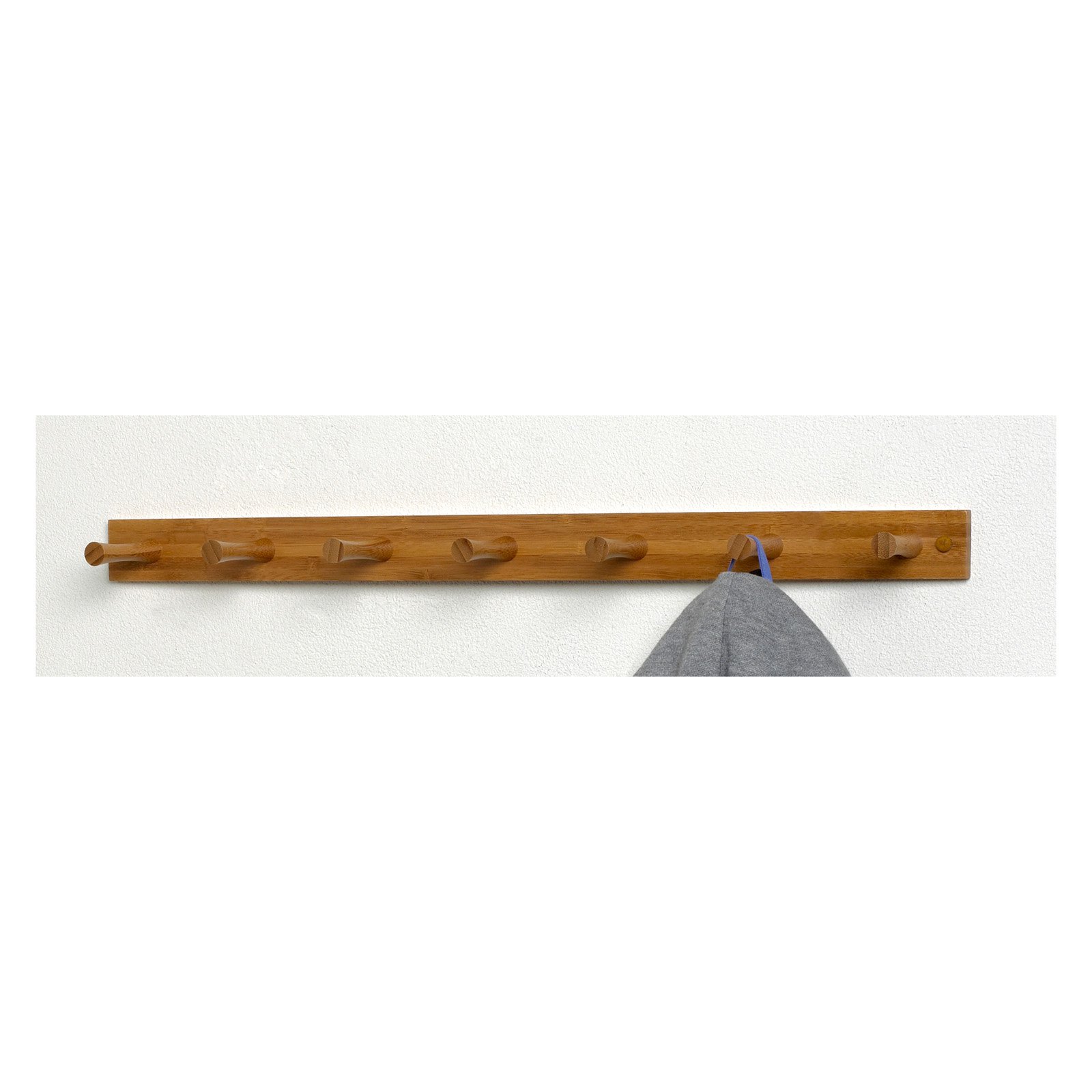Spectrum Diversified Wood Wall Hook Rack, 7 Peg, Bamboo - Walmart.com