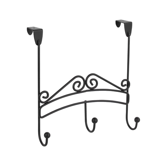 Spectrum Diversified Yorkshire over The Door 3-Hook Rack, Black, 79310