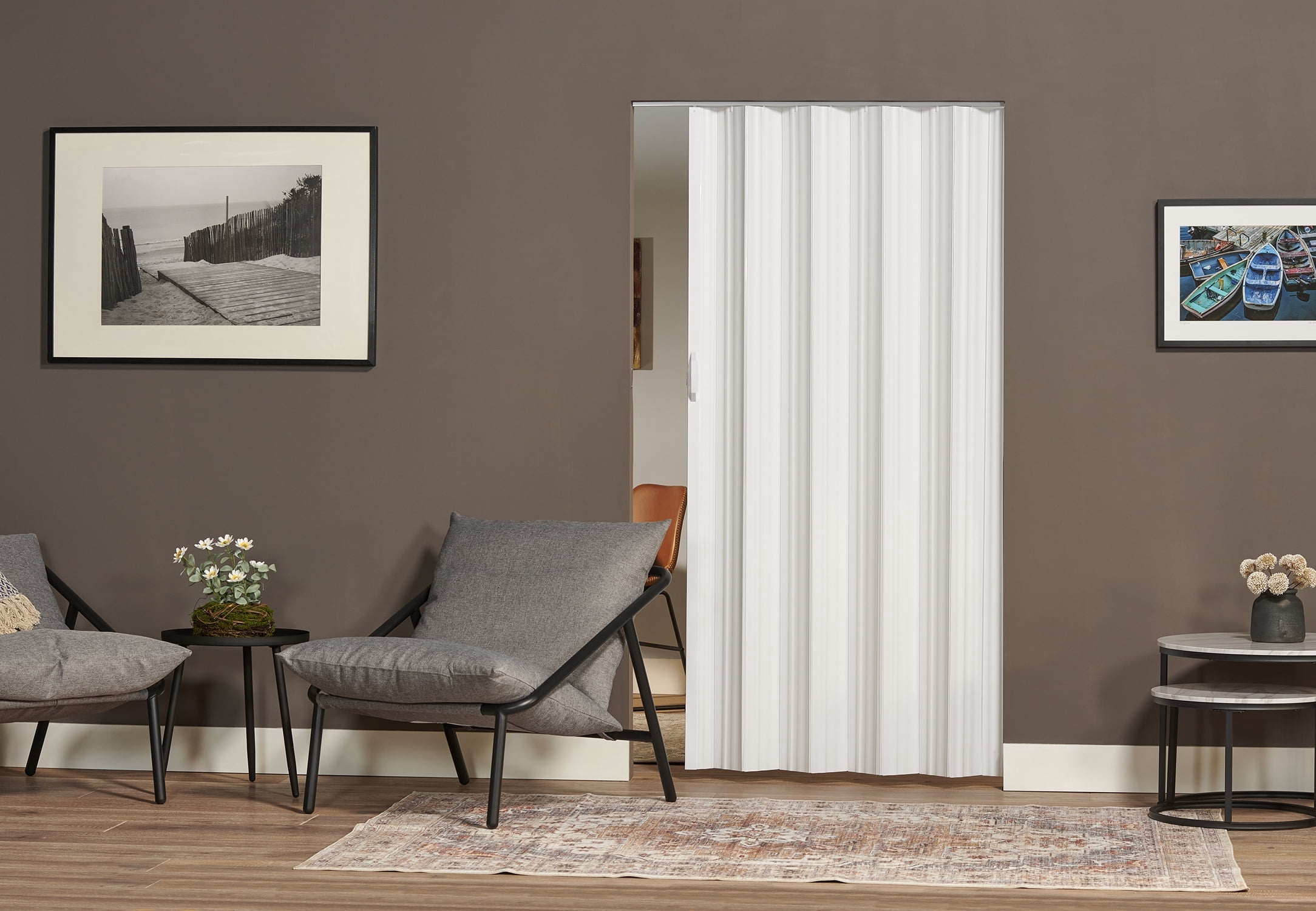 Spectrum Dunes 48"x80" Vinyl Folding Door White