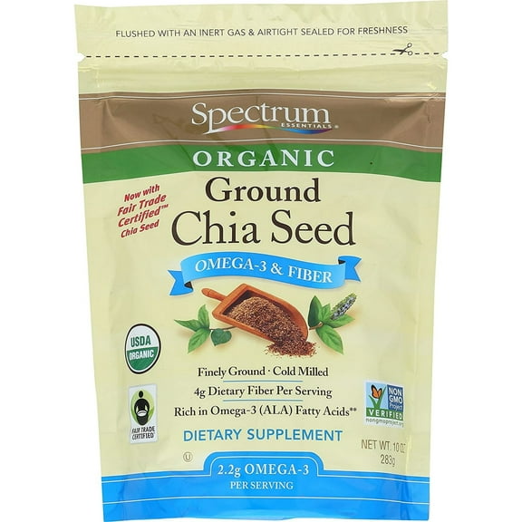 Spectrum Essent - Organic Ground Chia Seed - 10 Oz, Case of 1