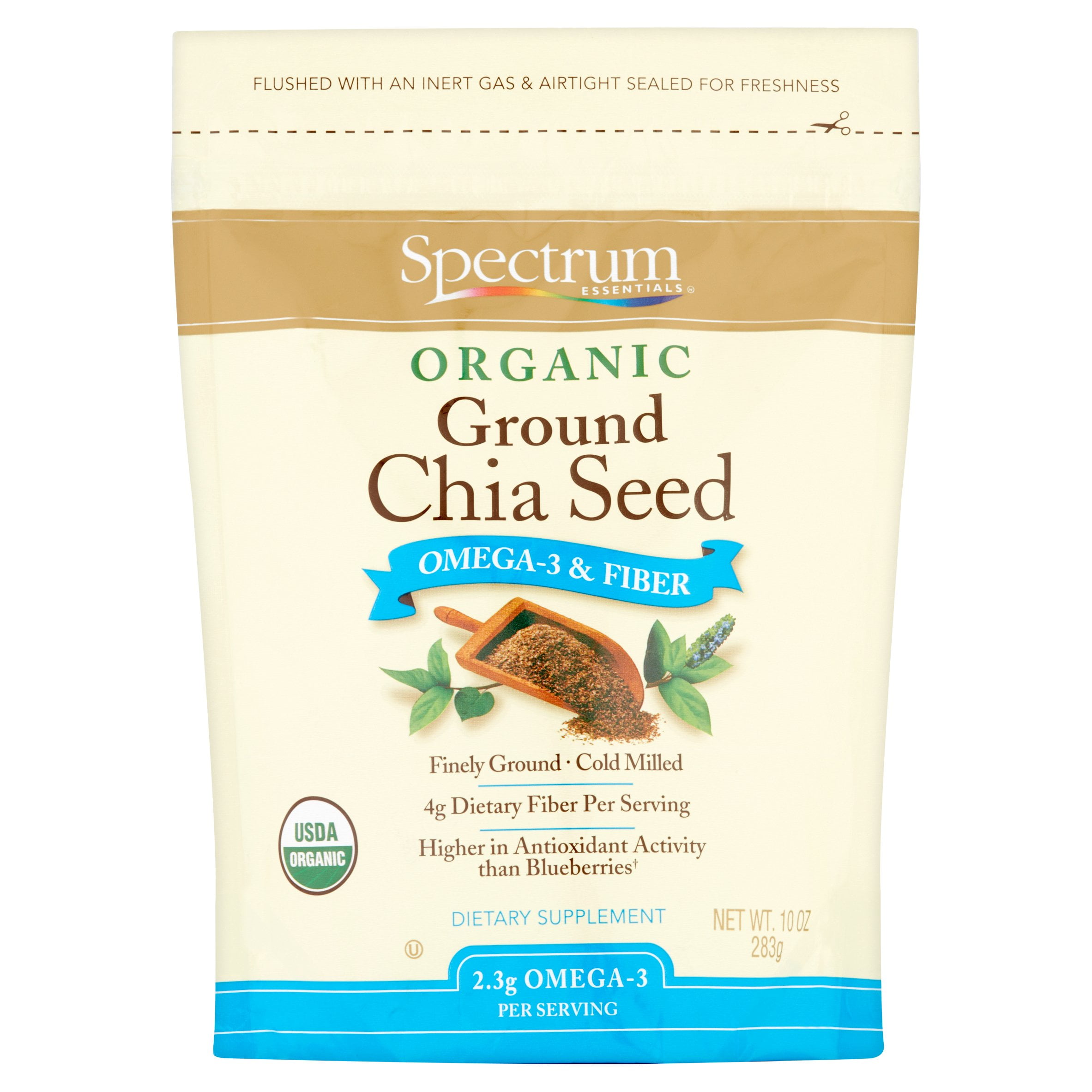 Spectrum Essentials Spectrum, Organic Ground Chia Seed, 10 oz, Superfood of the Aztecs ...